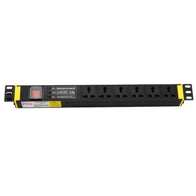 China High Quality PC 19 Inch 1U PDU Distribution Unit PDU Surge Protection Unflammable Universal Socket Module UL94V-0 for sale