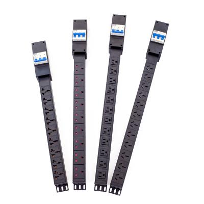 China Sale 12 Uninflammable Good Way Module UL94V-0 PC PDU Heavy Duty PDU Customized Black 3P 63A Air Switch PDU for sale