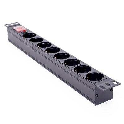 China Cheap UL94V-0 1U PC 19 Inch PDU Germany PDU Socket 8 Way Socket 6 Way Nonflammable UL94V-0 Module for sale