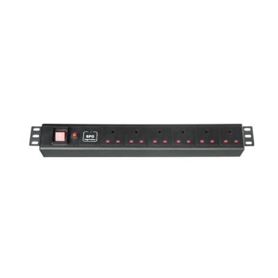 China PC Module UL94V-0 Aluminum Alloy Shell 1.5U Rack Switch PDU R-U 2 Pole Unflammable Switch Surge Protection PDU Socket For Cabinet for sale