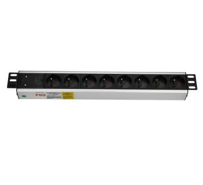 China France Newest 16A Network Cabinet Rack 8 Way Type PDU Socket Power Distribution Unit for sale