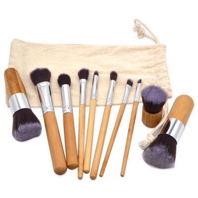 China Angular Blush Eco-Friendly DX Makeup Brush Natural Bamboo Handle Makeup Set Brush Manufacturer for sale