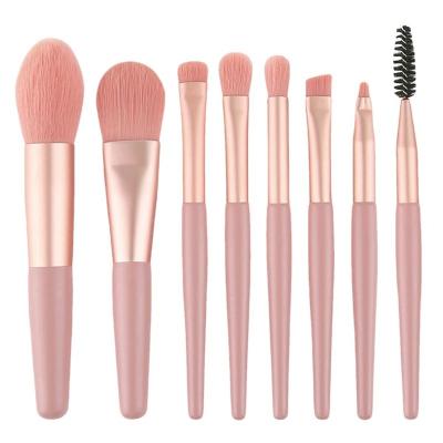 China DX Maquillaje 8Pcs Portable Custom Cheap Porcelain Brushes Wholesale Angular Blush Mini Makeup With Bag for sale