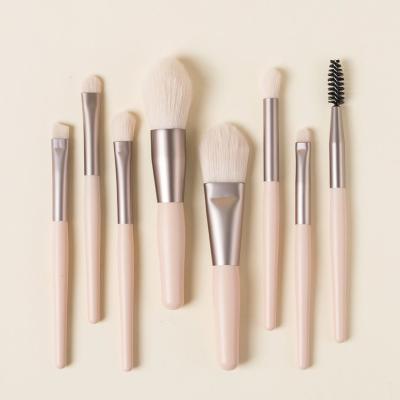 China Angular Blush DX Factory Wholesale Mini Matte Color 8Pcs Portable Travel Suit Makeup Brush With Private Label for sale