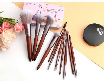 China Angular Blush Customized DX 11PCS 2023 Custom Label Makeup Brush Set Animal Logo Hot Selling Wholesale Base Flat Powder Blush Brush for sale