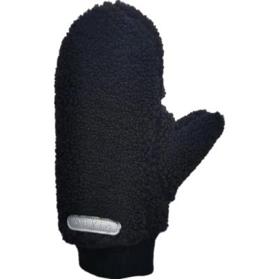 China Outdoor Sports Comfortable Black Plush Gloves Warm Two-finger Gloves for sale