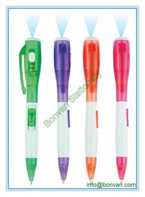 China led flashlight pen,led light plastic pen for gift promotion use for sale