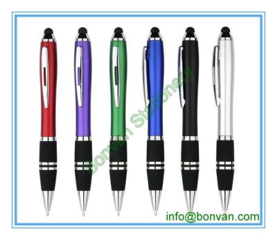 China satin plastic pen,satin color plastic touch stylus pen for sale