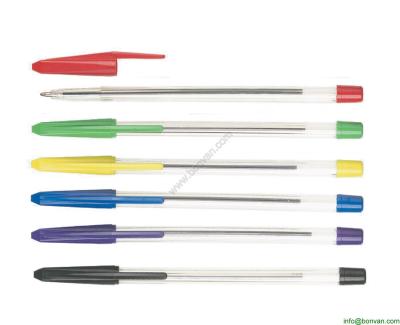 China simple ball point pen in color barrel for school use,long writing length for sale