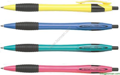 China Plastic office ball pen with rubber grip for sale