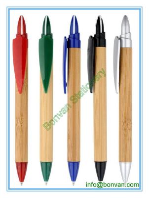 China plastic bamboo ball pen with logo branding for gift advertising for sale