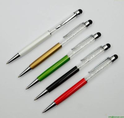 China promotional crystal ball pen with phone screen touch tip, touch crystal pen for sale