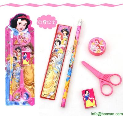 China Cheap Gift Children Student Cartoon Stationery Set Pencil Set in Blister Card for sale