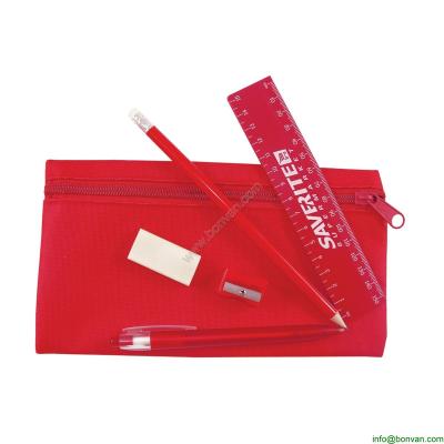 China Cheap Stationery Set in Pencil PVC Bag with Zipper,promotion stationery set for sale