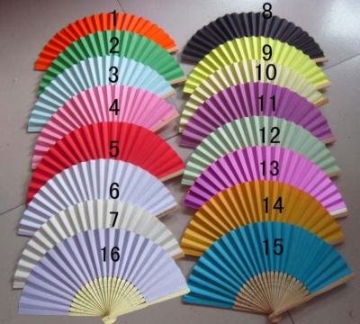 China China Custom Design Printed Simple Foldable Solid Natural Bamboo Frame Paper Hand Fan for sale