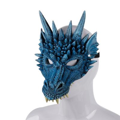 China Wholesale Party Mardi Dragon Gras Mask Venetian Halloween Party PU Foam 3D Animal Dragon Mask zu verkaufen