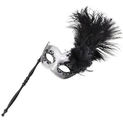 China Costume Face Masquerade Mask Halloween New Years Cosplay Masque Women's Mardi Gras Party Stick Masks for sale