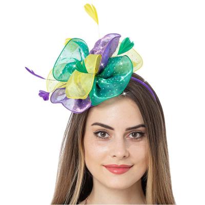 China Women Mesh Feather Tea Party Kentucky Derby Cocktail Wedding Headwear Girls Fascinator Hat for sale