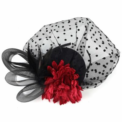 중국 Tea Party Feather Fascinator Hat Pillbox Veil Derby Headband Fascinator Hat 판매용