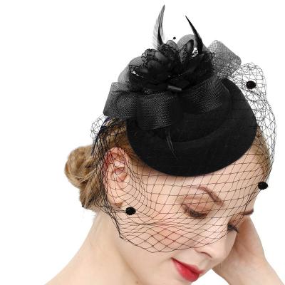 Κίνα Women 20s 50s Vintage Pillbox Kentucky Derby Flower Veil Wedding Party Tea Hat Fascinator Hat προς πώληση