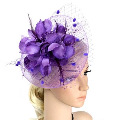 중국 Womans Handmade Feather Fascinator Hat Bride Bow Cocktail Tea Derby Party Church Feather Hair Fascinator Hat 판매용