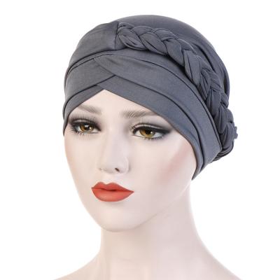 Κίνα Twist Braid Turban Hat Woman Turban Headwear Muslim Ethnic Hat Chemo Cancer Sleep Hat Headwrap Hair Cover Hijab Headscarf προς πώληση