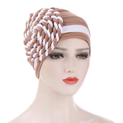 Cina Twist Braid Women Hair Turban Headwear Muslim Ethnic Chemo Cancer Sleep Hat in vendita