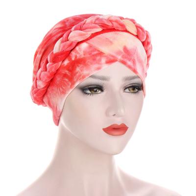 China Grote Omvang Women Hair Turban Cap Vrouwen Patroon Satijn Gevoerd Double Layer Slaap Cap for sale