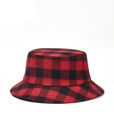 Китай Buffalo Plaid Bucket Hat Print Soft Blend Checked Print Outdoors Fisherman Hat Fashion Sun Protection продается