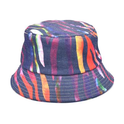 China Designer Printing Bucket Hat for Women Men Teens Cotton Summer Hat Unisex Outdoor Beach Sun Caps Fishing Usa Tie Dye Fisherman for sale