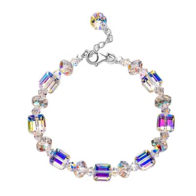 China Gifts Made Silver Bracelet Set with Northern Lights Austria Czech Crystals Bracelet for Women zu verkaufen