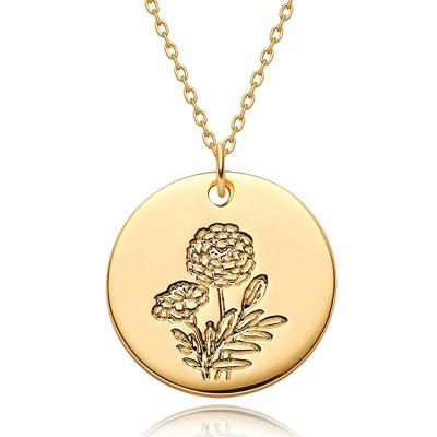 中国 14K Gold WomenChain Necklace Set Birthday Bouquet Floral Flower Coin Necklaces 販売のため