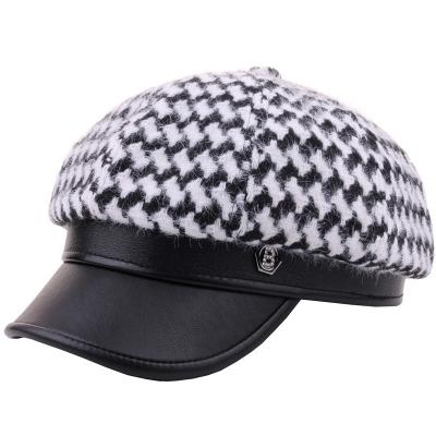 Cina houndstooth Baseball Cap women clothes dresses Accessories Winter Vintage Plaid Hats Outdoor Hat in vendita