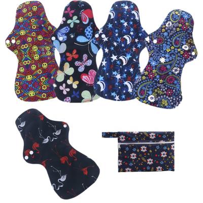 China Breathable 6Pcs (5+1Set) 5 Pcs Heavy Flow Menstrual Pads+1 Pcs Mini Wet Bag, Waterproof Reusable For Pads And Wet Bag for sale