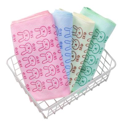 China Opp Bunny Child Rectangle Strong 50g 4pcs Child Safe Superfine Bag Woven NC Towels Simfamily Baby Towel Fiber Child Bath Towel Wash Cloth Towels; ZHE for sale