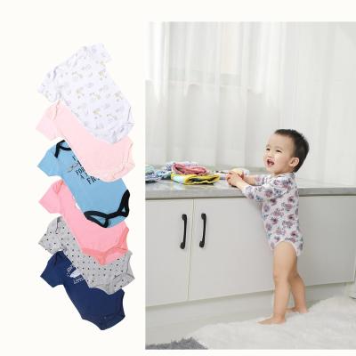 China Wholesale Cotton Simfamily Newborn Baby Soft Short Sleeve 100% Printed Romper for sale