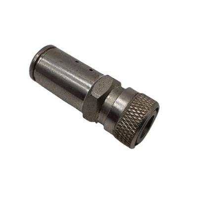 China Aluminum OEM CNC Turning Fittings Small Steel Pneumatic Common Internal Thread External Knurling Hex for sale