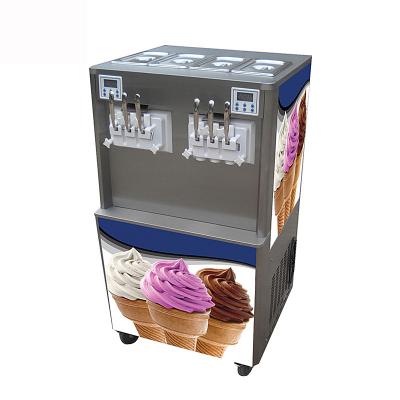 China Snack Factory 40 Liter Commercial Ice Cream 4 Hoppers 6 Flavors Commercial Brave Soft Man Ice Cream Serving Machine Making Machine for sale