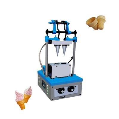 China Snack Factory Stroopwafel Equipment 2 Heads Ice Cream Cone Maker Wafer Cookie Ice Cream Cone Maker DST-2 for sale