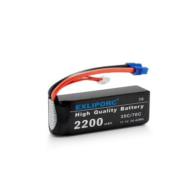 China RC Car Boat Truck Heli Airplane Amazon Best-Selling EXLIPORC 11.1V 35C 3S 2200mAh Lipo Battery for RC Flat Drone with EC3 Connector for sale