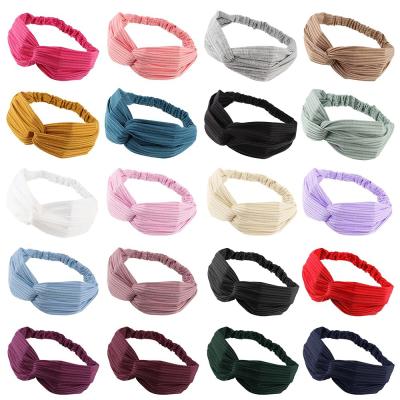 China Der Breathable Kopf der Weinlese-Frauen wickelt verdrehten elastischen Criss Cross Knit Headband ein zu verkaufen