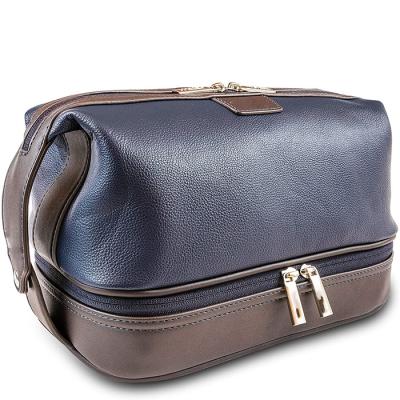 Chine Sac en cuir de luxe de maquillage d'article de toilette d'unité centrale pour le match parfait Dopp Kit Travel des hommes à vendre