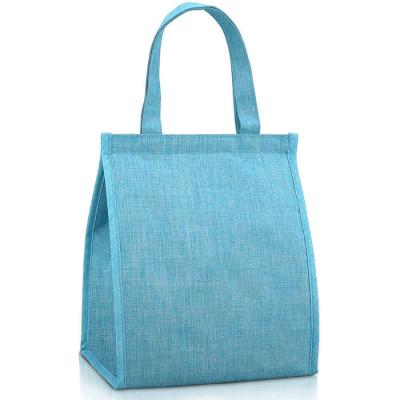 China Pale Blue Large Waterproof Adult Lunch Tote Bag For Men Women Oxford Fabric for sale