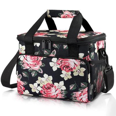 Chine Flower Reusable Lunch Bags , Large Lunch Cooler Bag With Adjustable Shoulder à vendre