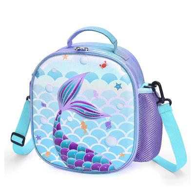 Chine Le petit sac 3D de déjeuner de sirène a isolé des filles de sac de déjeuner pique-niquent croix brillante - corps imperméable à vendre