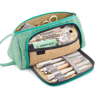 China Verde menta multi de la caja de lápiz de Pen Bag Zipper Big Capacity de la capacidad grande de la ranura en venta