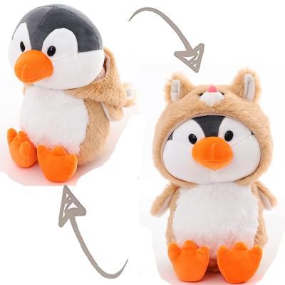 China Peluches adorables Cat Costume Plushies beige del poliéster del pingüino en venta