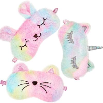 China Van het de Slaapoog van de pluchenacht OEM van de Dekkingscat unicorn eye blindfold for sleeping Te koop