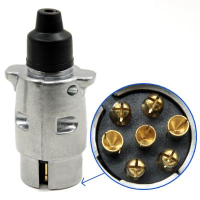 China Trailer Parts Tirol N Type 7-Pin Around Wire Connector 12V Trailer Adapter Socket Trailer Plug 7 Pin Trailer Plug for sale