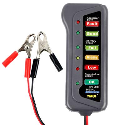 China Best Selling LED Na Tirol Light Battery Tester With 6 LED Light For 12V Car Battery Tester for sale